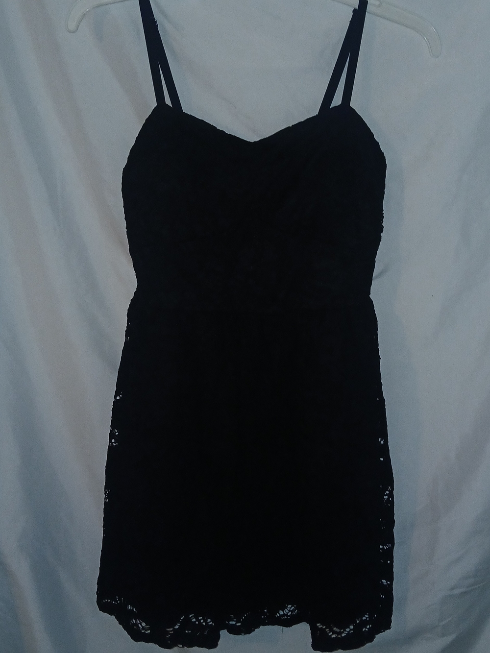 Lily Rose Black Lace Mini Dress with Spaghetti Straps